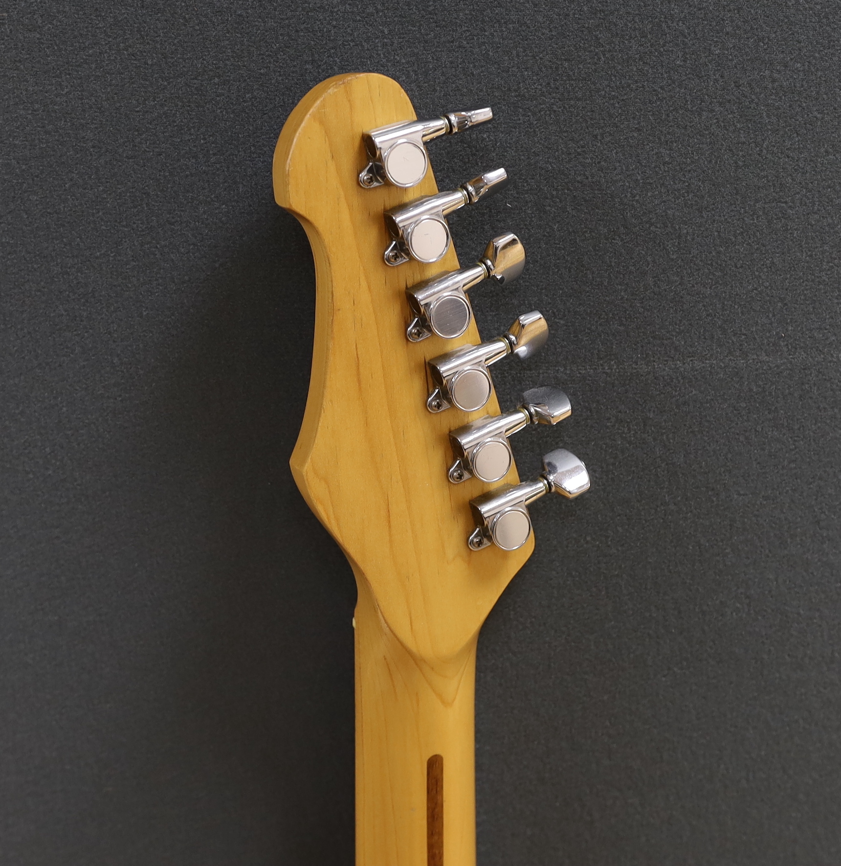 A 1980 Electric guitar by Ibanez, Japan, Blazer Series in natural finish with flight case and a small Fender Frontman 15G amp